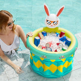 Jasonwell Inflatable Pool Party Cooler - Ice Bucket Drink Holder Luau Hawaiian Tropical Beach Themed Birthday Easter Party Decorations Favors Supplies Decor Blow Up Drink Cooler Outdoor Kids Adults - Jasonwell