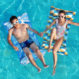Jasonwell Water Hammock Pool Floats - 2PACK Fabric Inflatable Pool Hammock Float Floaties 4 in 1 (Saddle Lounge Chair Drifter) Lake Beach Floating Loungers Swimming Pool Rafts Toys for Adults (T&T) - Jasonwell