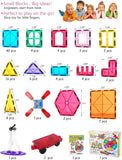 Jasonwell 100pcs Magnetic Tiles Building Blocks Set for Boys Girls Preschool Educational Magna Construction Kit Magnet Stacking STEM Toys Birthday Gifts for Kids Toddlers 3 4 5 6 7 8 9 10 + Year Old - Jasonwell