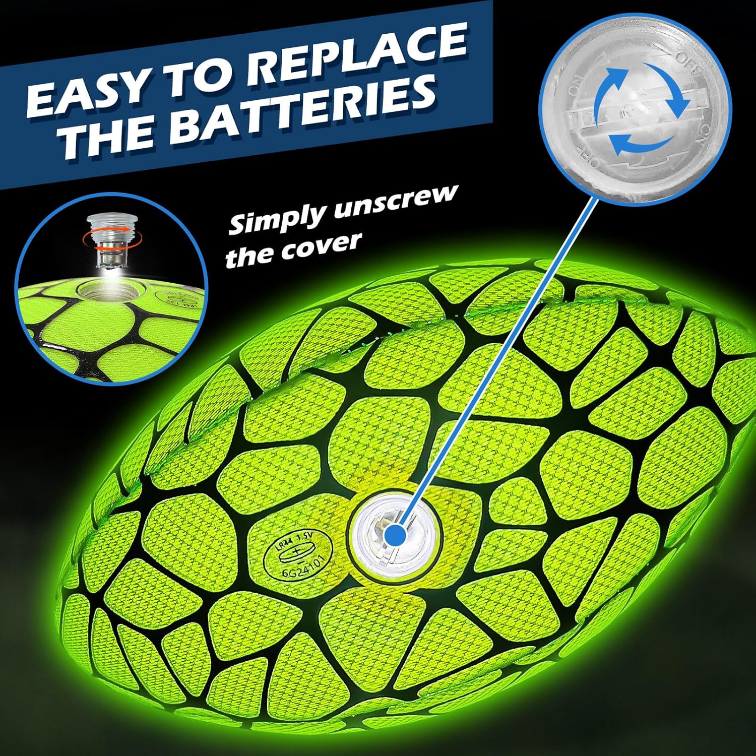 Jasonwell Glow in The Dark Football - Strong Grip Light Up Football Toy Stuff Sports Balls for Boys Kids Teenage Junior Youth Adult Outdoor Christmas Birthday Gifts for Age 6-8 8-12 13 + Year Old No.3 - Jasonwell
