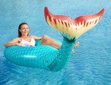 Jasonwell Giant Inflatable Mermaid Tail Pool Float with Fast Valves Pool Floaties Tube Summer Beach Ster Fwimming Pool Party Lounge Raft Waloaty Decorations Toys for Adults Kids Green L - Jasonwell