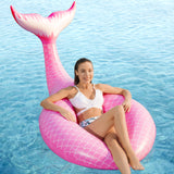 Jasonwell Giant Inflatable Mermaid Tail Pool Float with Fast Valves Pool Floaties Tube Summer Beach Ster Fwimming Pool Party Lounge Raft Waloaty Decorations Toys for Adults Kids Green L - Jasonwell