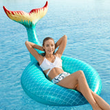 Jasonwell Giant Inflatable Mermaid Tail Pool Float with Fast Valves Pool Floaties Tube Summer Beach Ster Fwimming Pool Party Lounge Raft Waloaty Decorations Toys for Adults Kids Green L - Jasonwell