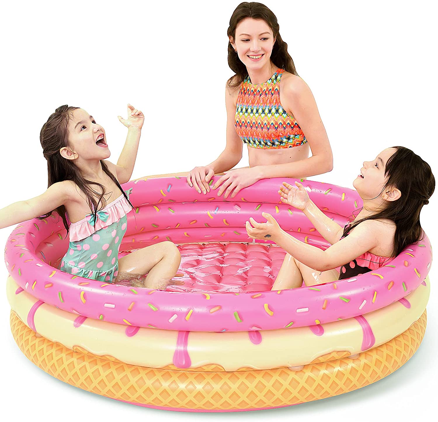 Donuts Inflatable Baby Kiddie Pool Wading Pool for Backyard (Pink) - Jasonwell