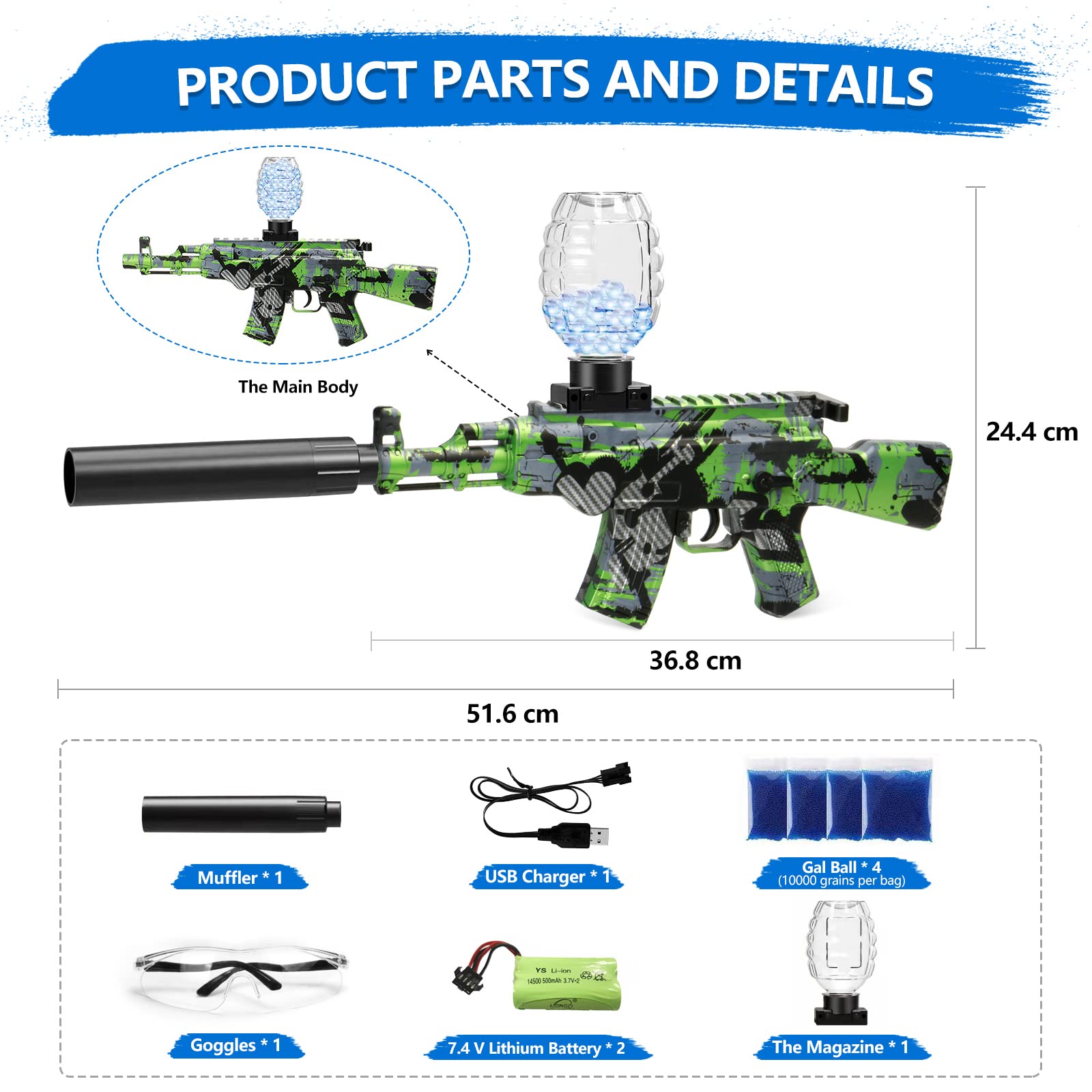 Joyvalley Gel Ball Shoots Toys - Green - Jasonwell