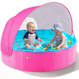 Jasonwell Kiddie Baby Pool with Canopy - Foldable Infant Toddler Kids Pool with Shade Baby Beach Essentials Tent Swimming Wading Pools for Toddlers 1-3 + Kids Dogs Ball Pit Backyard Water Play R, 40" 48" 63" 79" - Jasonwell