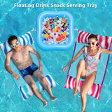 Jasonwell Pool Floats Adult Games - 2 Pack Fabric Inflatable Pool Floaties Water Hammock Chair w Floating Table Waterproof Playing Cards Party Game Toys Lake Lounger Raft Pool Hammock Float Floaty GR - Jasonwell