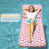 Jasonwell Inflatable Pool Float Adult - Ultra-Comfort Soft Fabric Pool Floaties Lounge Floats Floating Chair Raft with Adjustable Backrest Air Water Lounger Tanning Float for Pool Beach Party (Copy) - Jasonwell