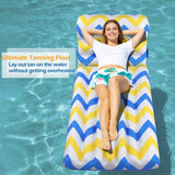 Jasonwell Inflatable Pool Float Adult - Ultra-Comfort Soft Fabric Pool Floaties Lounge Floats Floating Chair Raft with Adjustable Backrest Air Water Lounger Tanning Float for Pool Beach Party - Jasonwell