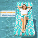 Jasonwell Inflatable Pool Float Adult - Ultra-Comfort Soft Fabric Pool Floaties Lounge Floats Floating Chair Raft with Adjustable Backrest Air Water Lounger Tanning Float for Pool Beach Party - Jasonwell