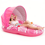 Jasonwell Pool Floats with Canopy - Inflatable Pool Float Adult Lounger Floaties Raft Floating Chair for Swimming Pool Lake Water Lounge Float with Cup Holders Beach Pool Party Toys for Adults ROSE