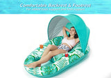 Jasonwell Pool Floats with Canopy - Inflatable Pool Float Adult Lounger Floaties Raft Floating Chair for Swimming Pool Lake Water Lounge Float with Cup Holders Beach Pool Party Toys for Adults - Jasonwell