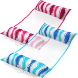 Jasonwell Inflatable Pool Floats Adult - 2 pack Fabric Pool Hammock Floaties Water Hammock Lake Beach Floating Lounger Chair Swimming Pool Float Party Floaty Toys Fun for Adults Heavy Duty (BU&ROSE) - Jasonwell