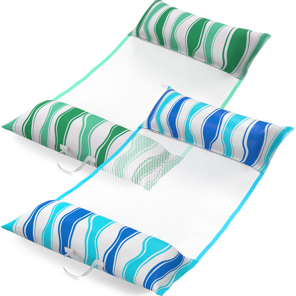 Jasonwell Inflatable Pool Floats Adult - 2 pack Fabric Pool Hammock Fl