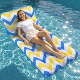 Jasonwell Inflatable Pool Float Adult - Ultra-Comfort Soft Fabric Pool Floaties Lounge Floats Floating Chair Raft with Adjustable Backrest Air Water Lounger Tanning Float for Pool Beach Party