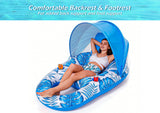 Jasonwell Pool Floats with Canopy - Inflatable Pool Float Adult Lounger Floaties Raft Floating Chair for Swimming Pool Lake Water Lounge Float with Cup Holders Beach Pool Party Toys for Adults - Jasonwell