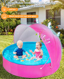 Jasonwell Kiddie Baby Pool with Canopy - Foldable Infant Toddler Kids Pool with Shade Baby Beach Essentials Tent Swimming Wading Pools for Toddlers 1-3 + Kids Dogs Ball Pit Backyard Water Play R, 40" 48" 63" 79" - Jasonwell