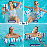 Jasonwell Pool Floats Adult Games - 2 Pack Fabric Inflatable Pool Floaties Water Hammock Chair w Floating Table Waterproof Playing Cards Party Game Toys Lake Lounger Raft Pool Hammock Float Floaty - Jasonwell