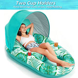 Jasonwell Pool Floats with Canopy - Inflatable Pool Float Adult Lounger Floaties Raft Floating Chair for Swimming Pool Lake Water Lounge Float with Cup Holders Beach Pool Party Toys for Adults - Jasonwell