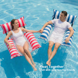 Jasonwell Inflatable Pool Floats Adult - Fabric Pool Floaties Chair Lake Beach Floating Lounger Chair Swimming Pool Noodles Water Hammock Float Mesh Party Floaty Toys Fun for Adults Heavy Duty (Blue) - Jasonwell