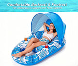 Jasonwell Pool Floats with Canopy - Inflatable Pool Float Adult Lounger Floaties Raft Floating Chair for Swimming Pool Lake Water Lounge Float with Cup Holders Beach Pool Party Toys for Adults - Jasonwell