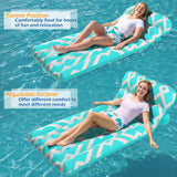 Jasonwell Inflatable Pool Float Adult - Ultra-Comfort Soft Fabric Pool Floaties Lounge Floats Floating Chair Raft with Adjustable Backrest Air Water Lounger Tanning Float for Pool Beach Party - Jasonwell