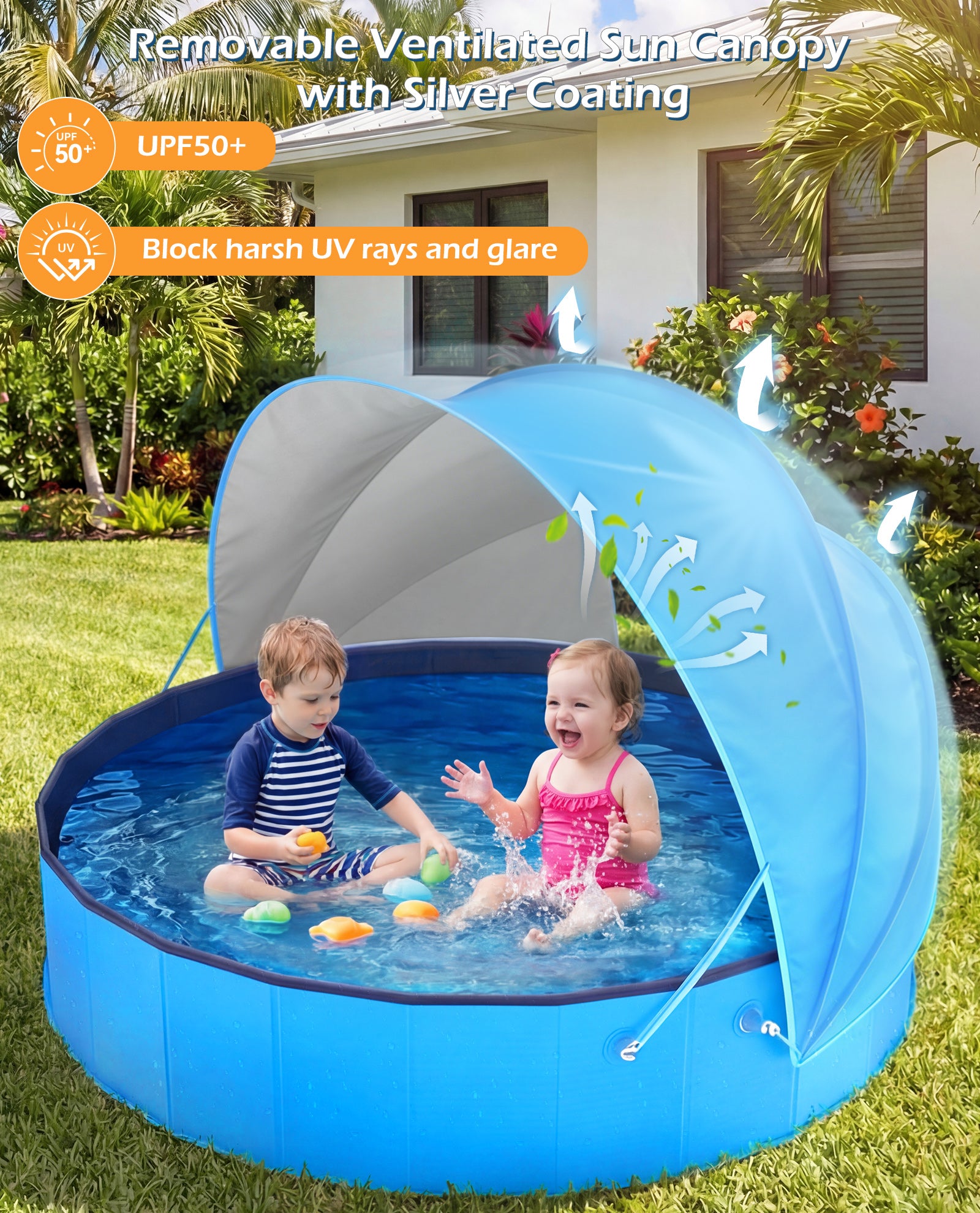 Jasonwell Kiddie Baby Pool with Canopy