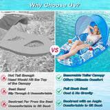 Jasonwell Pool Floats with Canopy - Inflatable Pool Float Adult Lounger Floaties Raft Floating Chair for Swimming Pool Lake Water Lounge Float with Cup Holders Beach Pool Party Toys for Adults - Jasonwell