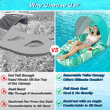 Jasonwell Pool Floats with Canopy - Inflatable Pool Float Adult Lounger Floaties Raft Floating Chair for Swimming Pool Lake Water Lounge Float with Cup Holders Beach Pool Party Toys for Adults - Jasonwell