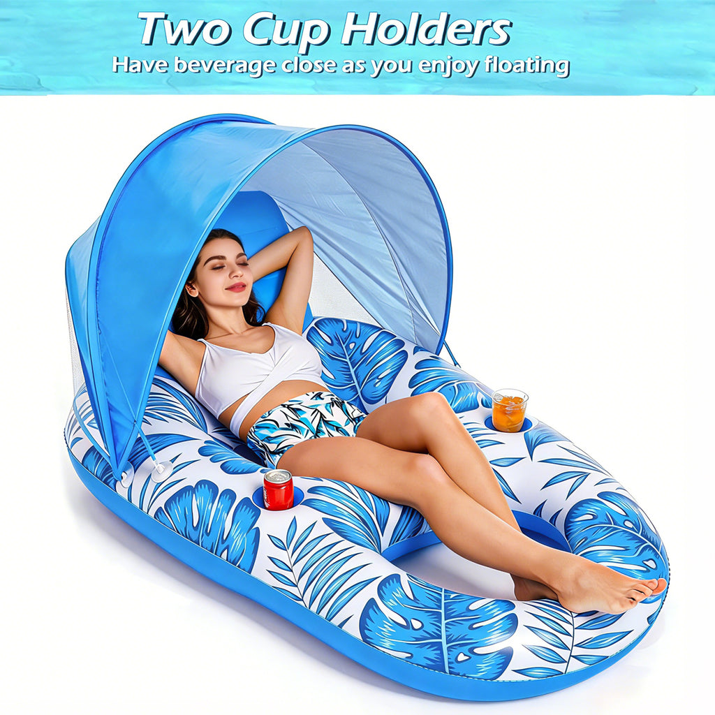 Jasonwell Pool Floats with Canopy - Inflatable Pool Float Adult Lounge