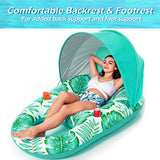 Jasonwell Pool Floats with Canopy - Inflatable Pool Float Adult Lounger Floaties Raft Floating Chair for Swimming Pool Lake Water Lounge Float with Cup Holders Beach Pool Party Toys for Adults - Jasonwell