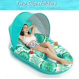 Jasonwell Pool Floats with Canopy - Inflatable Pool Float Adult Lounger Floaties Raft Floating Chair for Swimming Pool Lake Water Lounge Float with Cup Holders Beach Pool Party Toys for Adults - Jasonwell