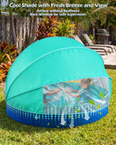 Jasonwell Kiddie Baby Pool with Canopy - Foldable Infant Toddler Kids Pool with Shade Baby Beach Essentials Tent Swimming Wading Pools for Toddlers 1-3 + Kids Dogs Ball Pit Backyard Water Play G, 40" 48" 63" 79" - Jasonwell