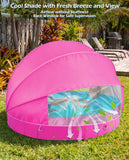 Jasonwell Kiddie Baby Pool with Canopy - Foldable Infant Toddler Kids Pool with Shade Baby Beach Essentials Tent Swimming Wading Pools for Toddlers 1-3 + Kids Dogs Ball Pit Backyard Water Play R, 40" 48" 63" 79" - Jasonwell
