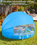 Jasonwell Kiddie Baby Pool with Canopy - Foldable Infant Toddler Kids Pool with Shade Baby Beach Essentials Tent Swimming Wading Pools for Toddlers 1-3 + Kids Dogs Ball Pit Backyard Water Play G, 40" 48" 63" 79" Blue - Jasonwell