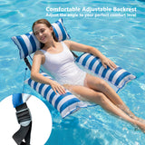 Jasonwell Inflatable Pool Floats Adult - 2 Pack Fabric Pool Floaties Chair Lake Beach Floating Lounger Chair Swimming Pool Noodles Water Hammock Float Mesh Party Toys for Adults Heavy Duty(Blue&Green) - Jasonwell
