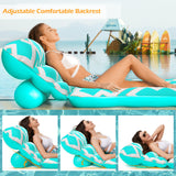 Jasonwell Inflatable Pool Float Adult - Ultra-Comfort Soft Fabric Pool Floaties Lounge Floats Floating Chair Raft with Adjustable Backrest Air Water Lounger Tanning Float for Pool Beach Party - Jasonwell