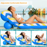 Jasonwell Inflatable Pool Float Adult - Ultra-Comfort Soft Fabric Pool Floaties Lounge Floats Floating Chair Raft with Adjustable Backrest Air Water Lounger Tanning Float for Pool Beach Party - Jasonwell