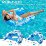 Jasonwell Inflatable Pool Float Chair - Pool Floaties Floating Pool Chair Lounge Floats for Swimming Pool Water Chair Pool Lounger with Cup Holder Pool Toy Party Floaty Adults