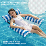 Jasonwell Inflatable Pool Floats Adult - 2 Pack Fabric Pool Floaties Chair Lake Beach Floating Lounger Chair Swimming Pool Noodles Water Hammock Float Mesh Party Toys for Adults Heavy Duty(Blue&Green) - Jasonwell