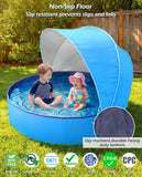 Jasonwell Kiddie Baby Pool with Canopy - Foldable Infant Toddler Kids Pool with Shade Baby Beach Essentials Tent Swimming Wading Pools for Toddlers 1-3 + Kids Dogs Ball Pit Backyard Water Play G, 40" 48" 63" 79" Blue - Jasonwell
