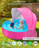 Jasonwell Kiddie Baby Pool with Canopy - Foldable Infant Toddler Kids Pool with Shade Baby Beach Essentials Tent Swimming Wading Pools for Toddlers 1-3 + Kids Dogs Ball Pit Backyard Water Play R, 40" 48" 63" 79" - Jasonwell