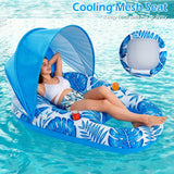 Jasonwell Pool Floats with Canopy - Inflatable Pool Float Adult Lounger Floaties Raft Floating Chair for Swimming Pool Lake Water Lounge Float with Cup Holders Beach Pool Party Toys for Adults - Jasonwell