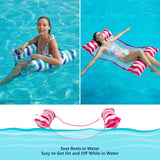 Jasonwell Inflatable Pool Floats Adult - 2 pack Fabric Pool Hammock Floaties Water Hammock Lake Beach Floating Lounger Chair Swimming Pool Float Party Floaty Toys Fun for Adults Heavy Duty (BU&ROSE) - Jasonwell