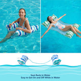 Jasonwell Inflatable Pool Floats Adult - 2 pack Fabric Pool Hammock Floaties Water Hammock Lake Beach Floating Lounger Chair Swimming Pool Float Party Floaty Toys Fun for Adults Heavy Duty (BU&GN) - Jasonwell