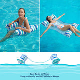 Jasonwell Inflatable Pool Floats Adult - Fabric Pool Hammock Floaties Water Hammock Lake Beach Floating Lounger Chair Swimming Pool Noodles Mesh Party Floaty Toys Fun for Adults Heavy Duty (Blue) - Jasonwell