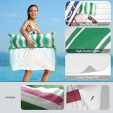 Jasonwell Inflatable Pool Floats Adult - 2 pack Fabric Pool Hammock Floaties Water Hammock Lake Beach Floating Lounger Chair Swimming Pool Float Party Floaty Toys Fun for Adults Heavy Duty (BU&GN) - Jasonwell