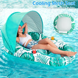 Jasonwell Pool Floats with Canopy - Inflatable Pool Float Adult Lounger Floaties Raft Floating Chair for Swimming Pool Lake Water Lounge Float with Cup Holders Beach Pool Party Toys for Adults - Jasonwell