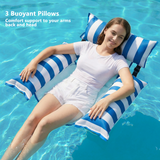 Jasonwell Inflatable Pool Floats Adult - 2 Pack Fabric Pool Floaties Chair Lake Beach Floating Lounger Chair Swimming Pool Noodles Water Hammock Float Mesh Party Toys for Adults Heavy Duty(Blue&Rose） - Jasonwell