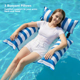 Jasonwell Inflatable Pool Floats Adult - 2 Pack Fabric Pool Floaties Chair Lake Beach Floating Lounger Chair Swimming Pool Noodles Water Hammock Float Mesh Party Toys for Adults Heavy Duty(Blue&Green) - Jasonwell
